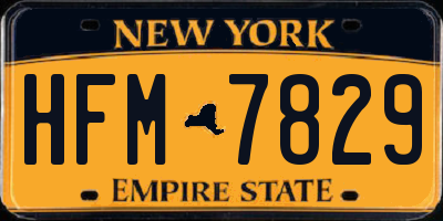 NY license plate HFM7829
