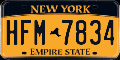 NY license plate HFM7834
