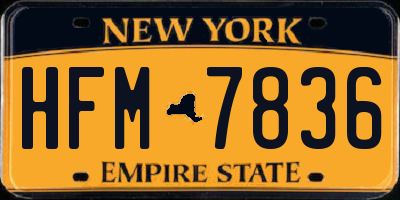 NY license plate HFM7836