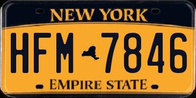 NY license plate HFM7846
