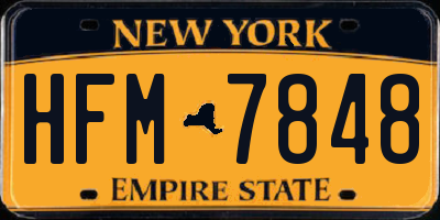 NY license plate HFM7848