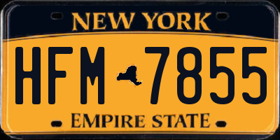 NY license plate HFM7855