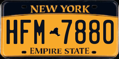 NY license plate HFM7880