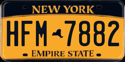 NY license plate HFM7882