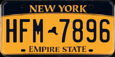 NY license plate HFM7896