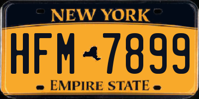 NY license plate HFM7899