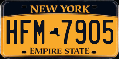 NY license plate HFM7905