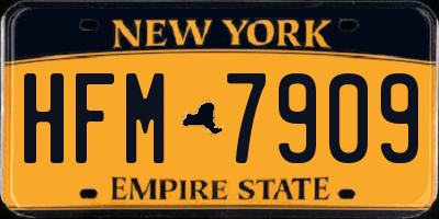 NY license plate HFM7909