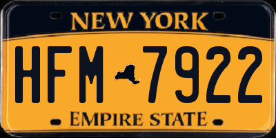 NY license plate HFM7922