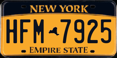 NY license plate HFM7925