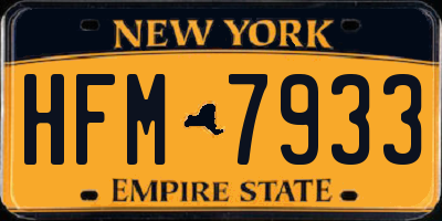 NY license plate HFM7933