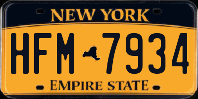 NY license plate HFM7934