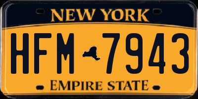 NY license plate HFM7943