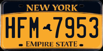 NY license plate HFM7953
