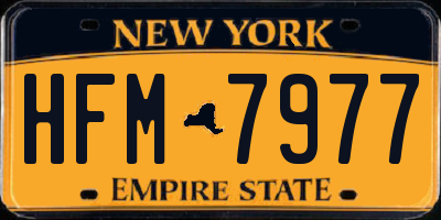 NY license plate HFM7977