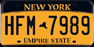 NY license plate HFM7989