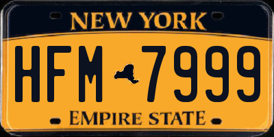 NY license plate HFM7999