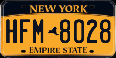 NY license plate HFM8028