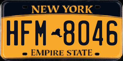 NY license plate HFM8046