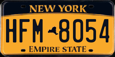 NY license plate HFM8054