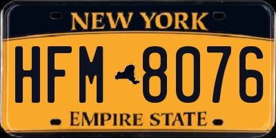 NY license plate HFM8076