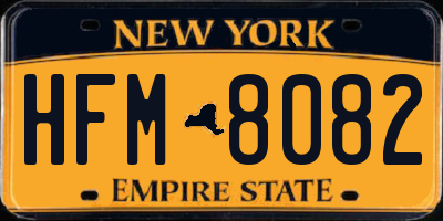 NY license plate HFM8082