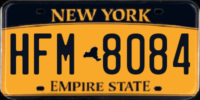 NY license plate HFM8084