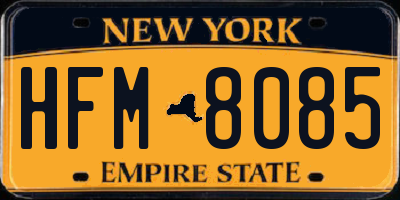 NY license plate HFM8085