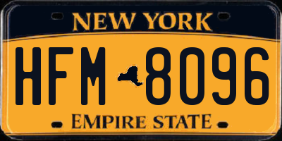 NY license plate HFM8096