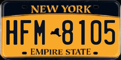 NY license plate HFM8105