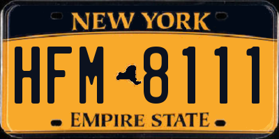 NY license plate HFM8111