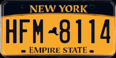 NY license plate HFM8114