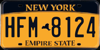 NY license plate HFM8124