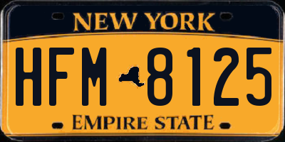 NY license plate HFM8125