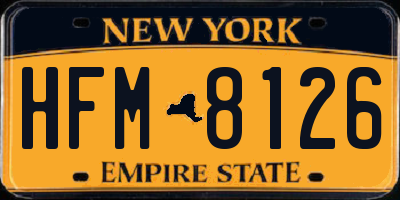 NY license plate HFM8126