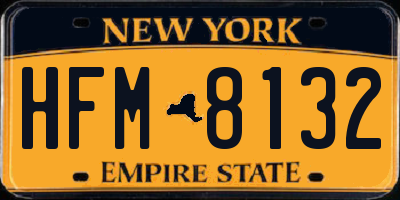 NY license plate HFM8132