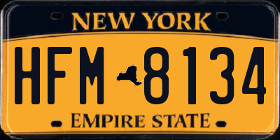 NY license plate HFM8134