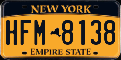 NY license plate HFM8138