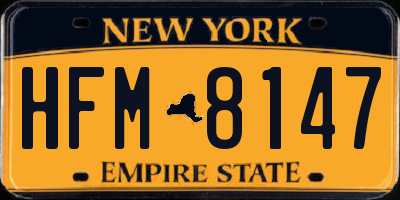 NY license plate HFM8147