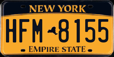 NY license plate HFM8155