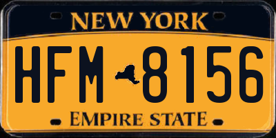 NY license plate HFM8156