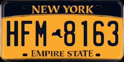 NY license plate HFM8163