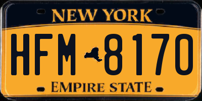 NY license plate HFM8170