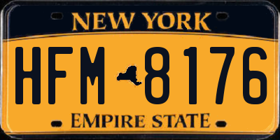 NY license plate HFM8176