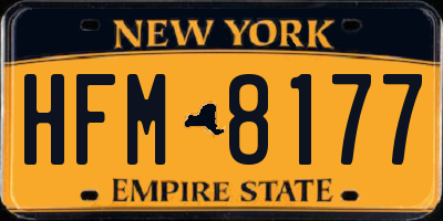NY license plate HFM8177