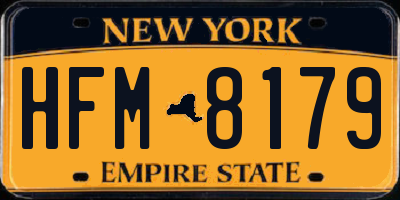 NY license plate HFM8179