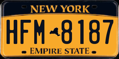 NY license plate HFM8187