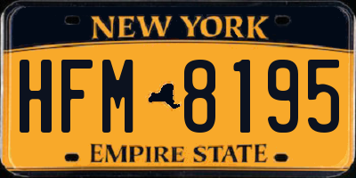 NY license plate HFM8195