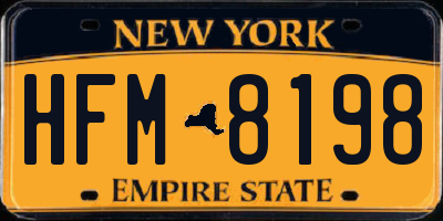 NY license plate HFM8198