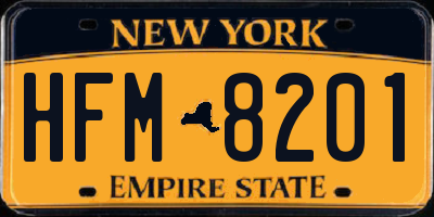 NY license plate HFM8201